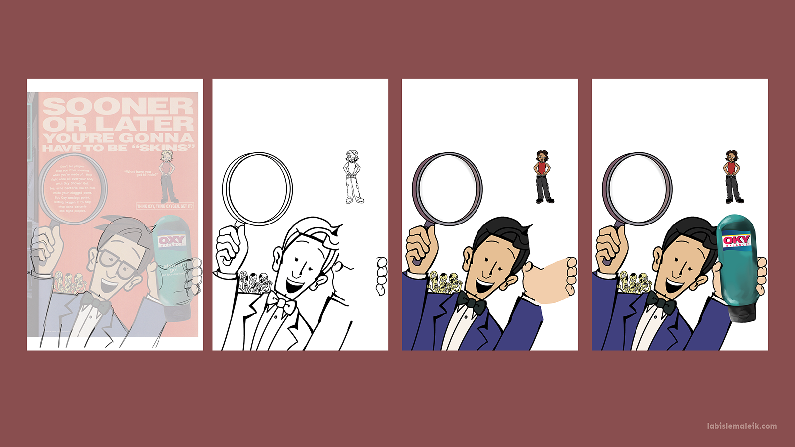 Step by step progress on recreating the Oky Balance ad