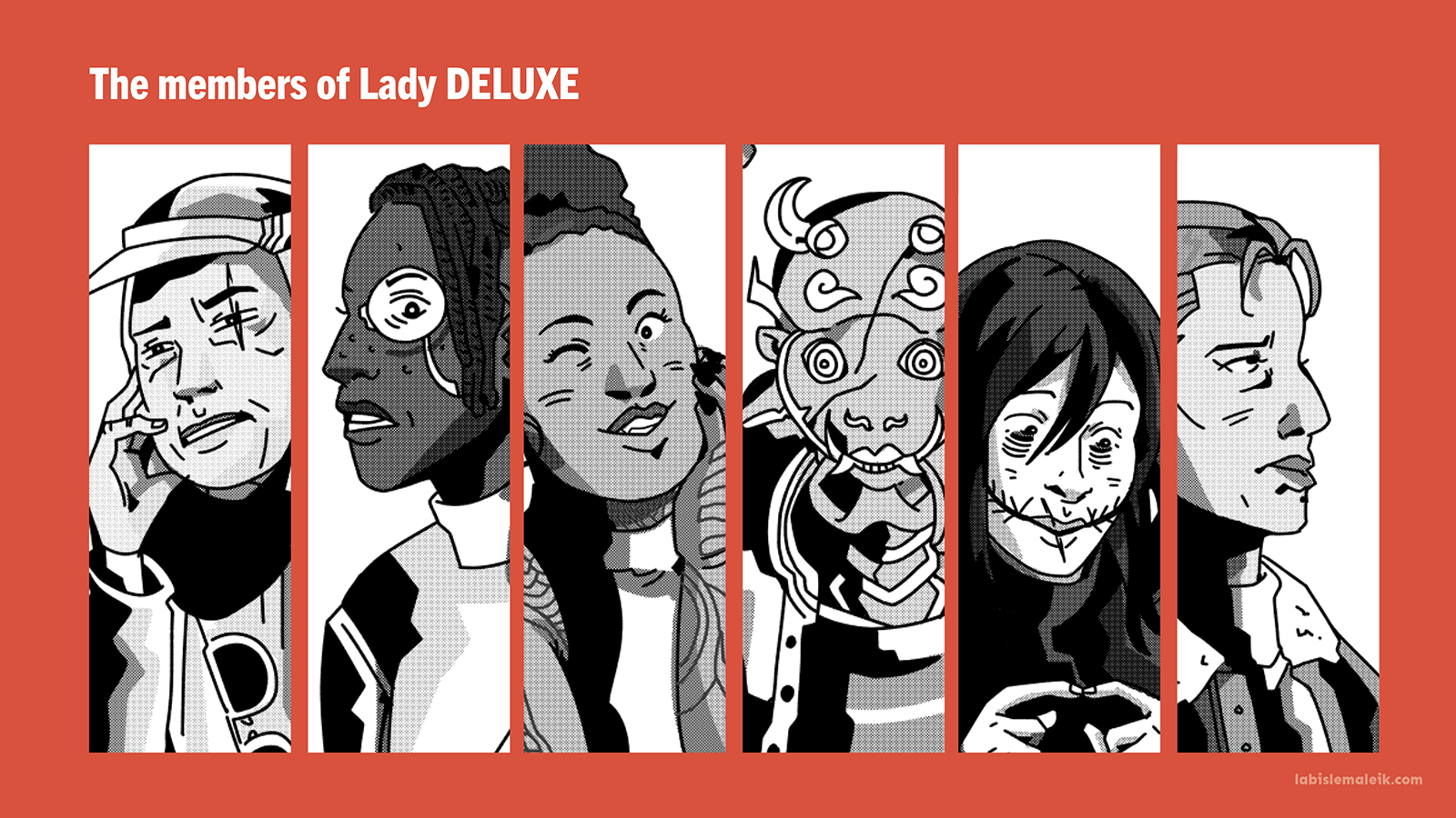 The main cast of six paranormal women from Lady DELUXE