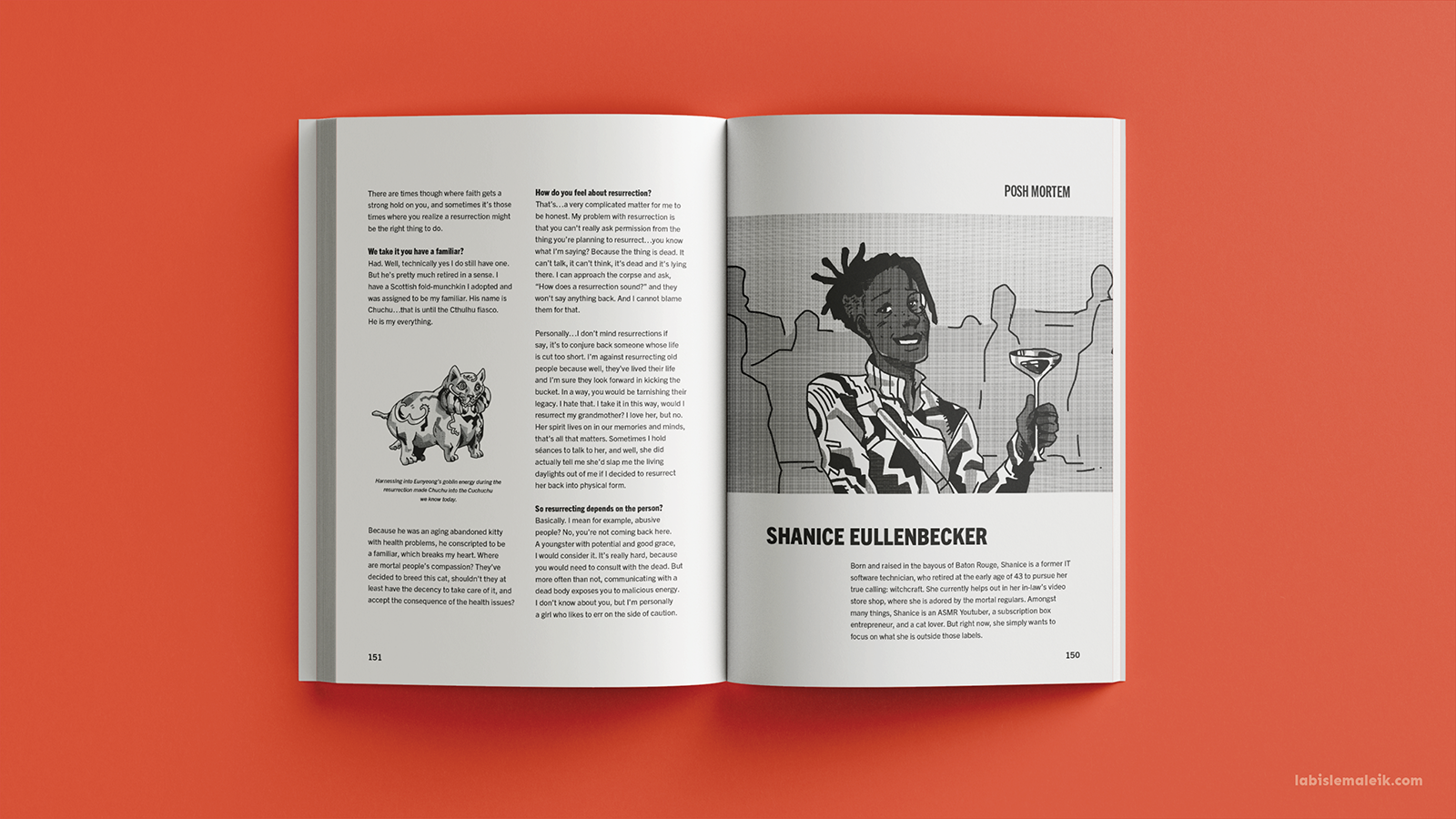 Interview-style column featured at end of a volume