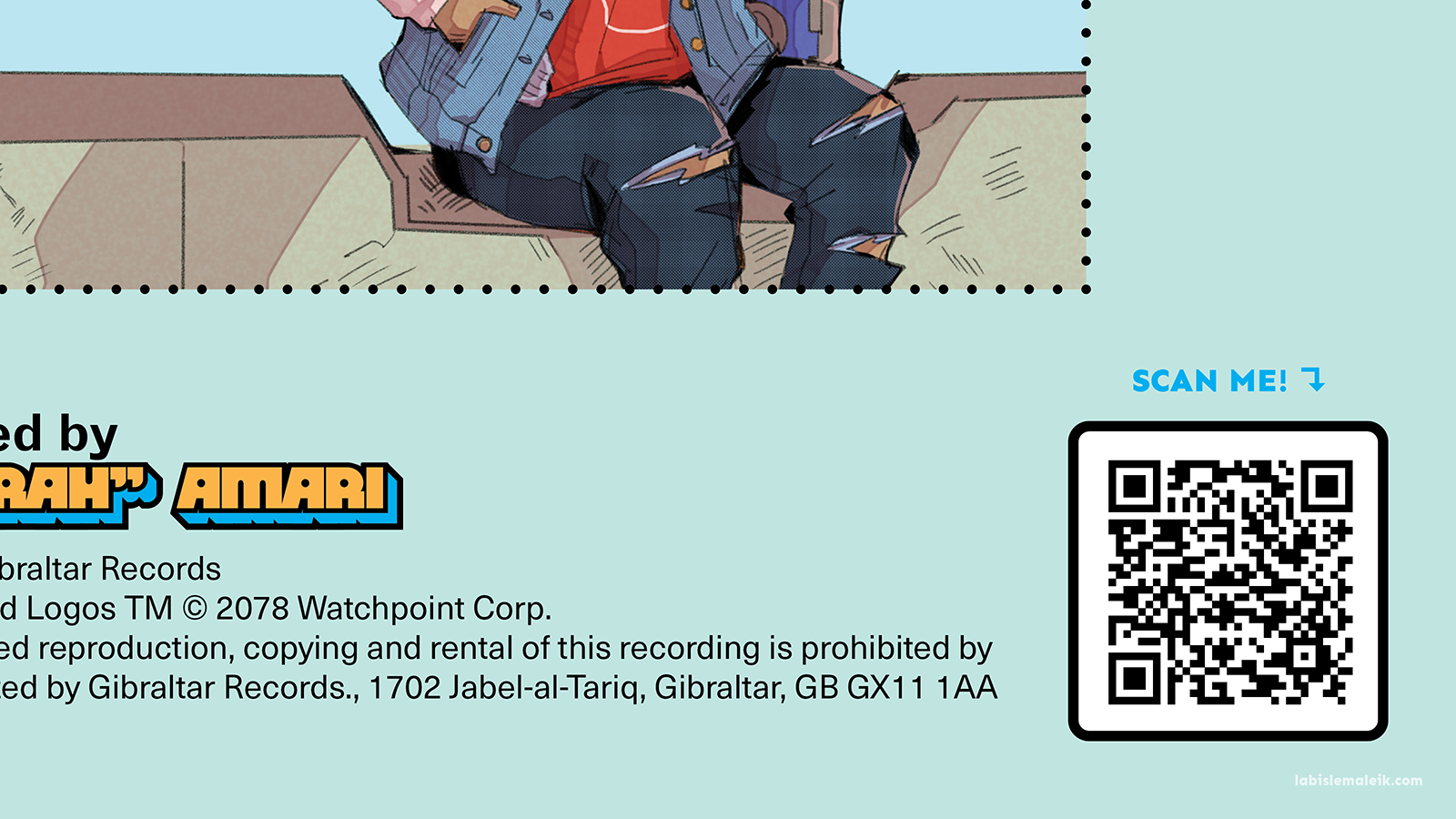 Close-up of PHAR-OUT's LP cover, featuring a QR code to scan.